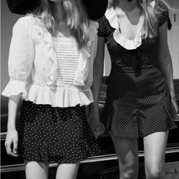 For Love And Lemons Bianca Polka Dot Mini Dress Size Medium - Picture 12 of 13